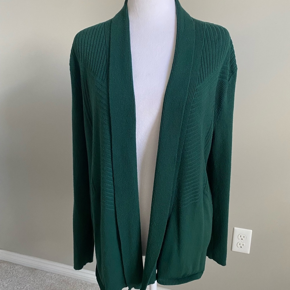 Chic Deep Green Women's Open Cardigan